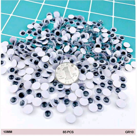 Googly Eye Round 10MM 85 Pc's