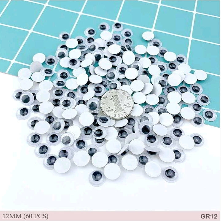 Googly Eye Round 12MM 60 Pc's