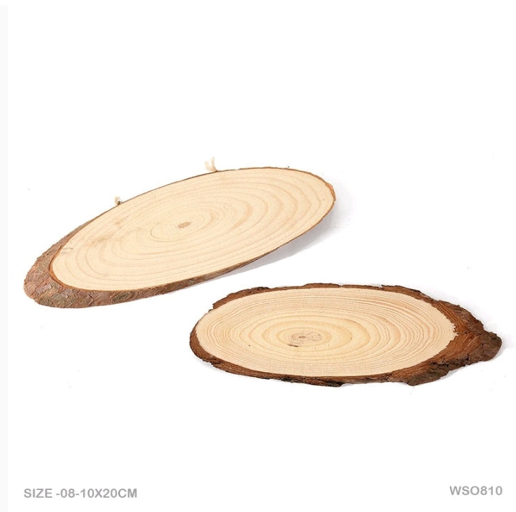 Natural Wooden Slice Oval 8-10x20cm