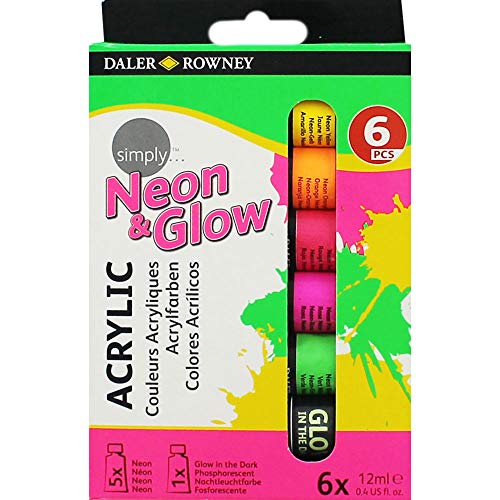 Daler Rowney Acrylic Neon & Glow Tube Set