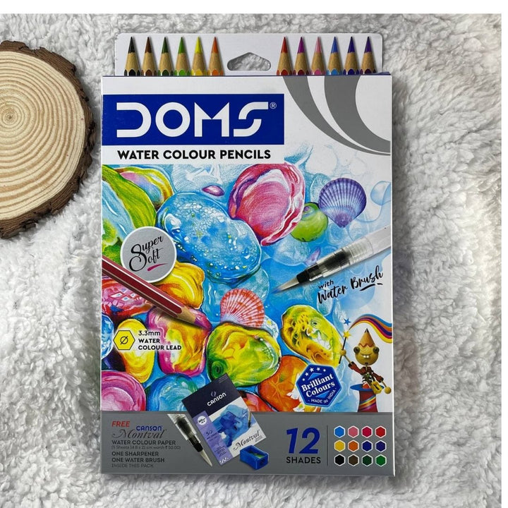 DOMS Aqua Non-Toxic Watercolour Sketch Pen Set in Display Pack (12 Assorted  Shades x 5 Set)