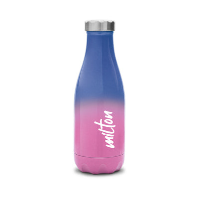 Milton Prudent 350 Thermosteel 24 Hours Hot and Cold Water Bottle, 360 ml, Pink Blue | Leak Proof | Easy to Carry | Office Bottle | Hiking | Trekking | Travel Bottle | Gym | Home | Kitchen Bottle