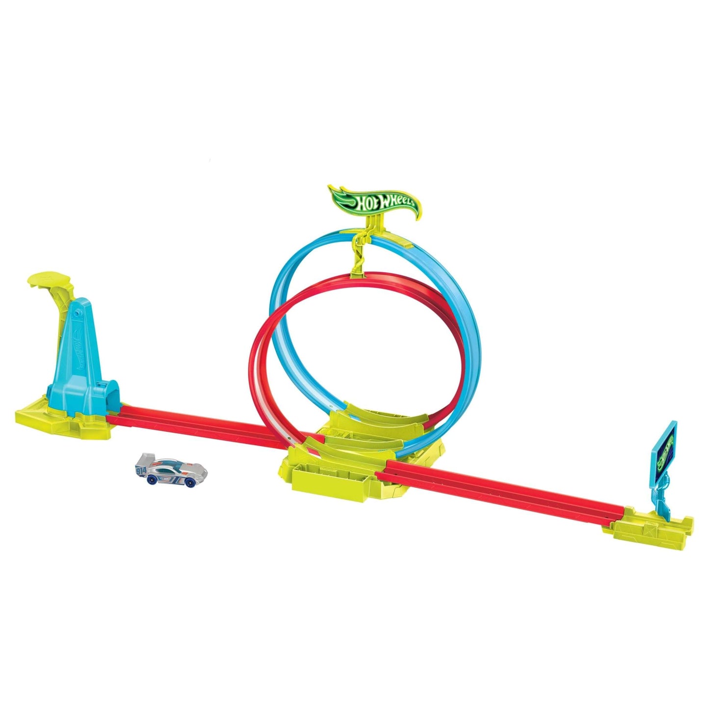 Hot Wheels Track Set Neon Speeders Laser Stunt Slamway