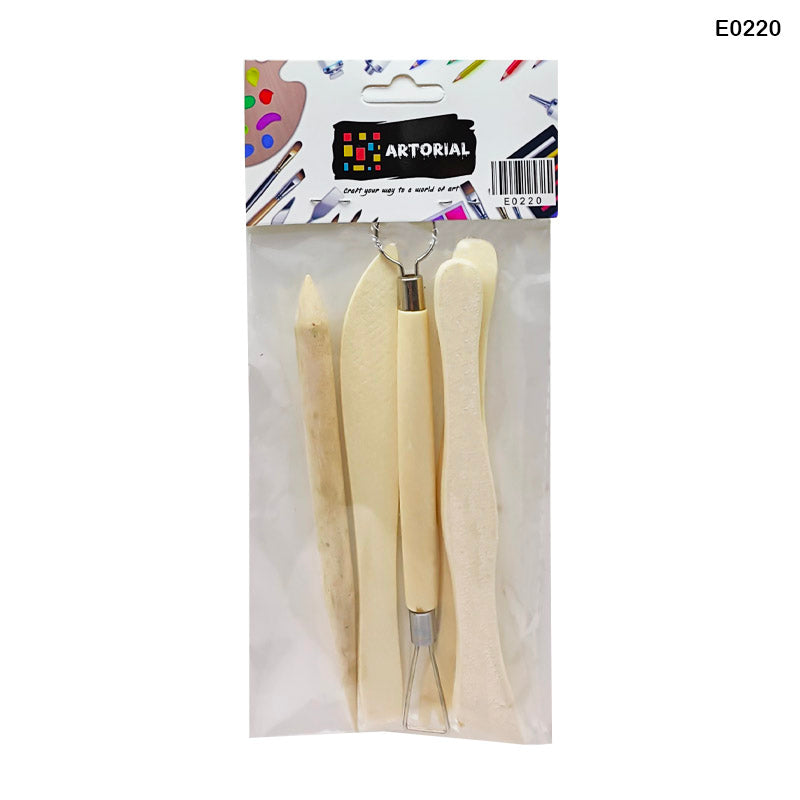 Wooden Clay Art Tool 5 Pc's