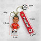 Soccer Star Cristiano Ronaldo Keychain Portuguese Football Player Figure, Bag Pendant Collection, Ideal Gift for Football Fans -8 cm