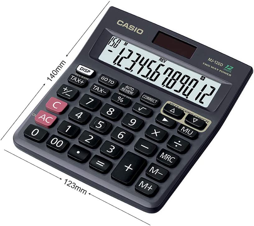 Casio MJ-120D 150 Steps Check and Correct Desktop Calculator with Tax Keys -Black