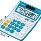 Casio MJ-12VCb-BU 300 Steps Check & Correct Colourful Desktop Calculator - Blue