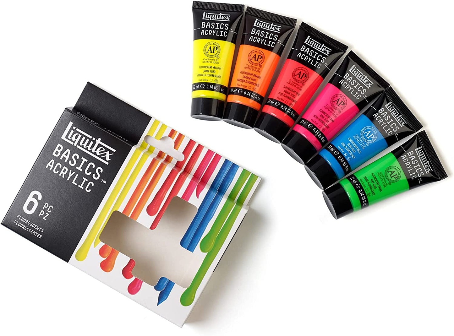 Liquitex BASICS 6 Tube Acrylic Paint Set 22ml - Fluorescent