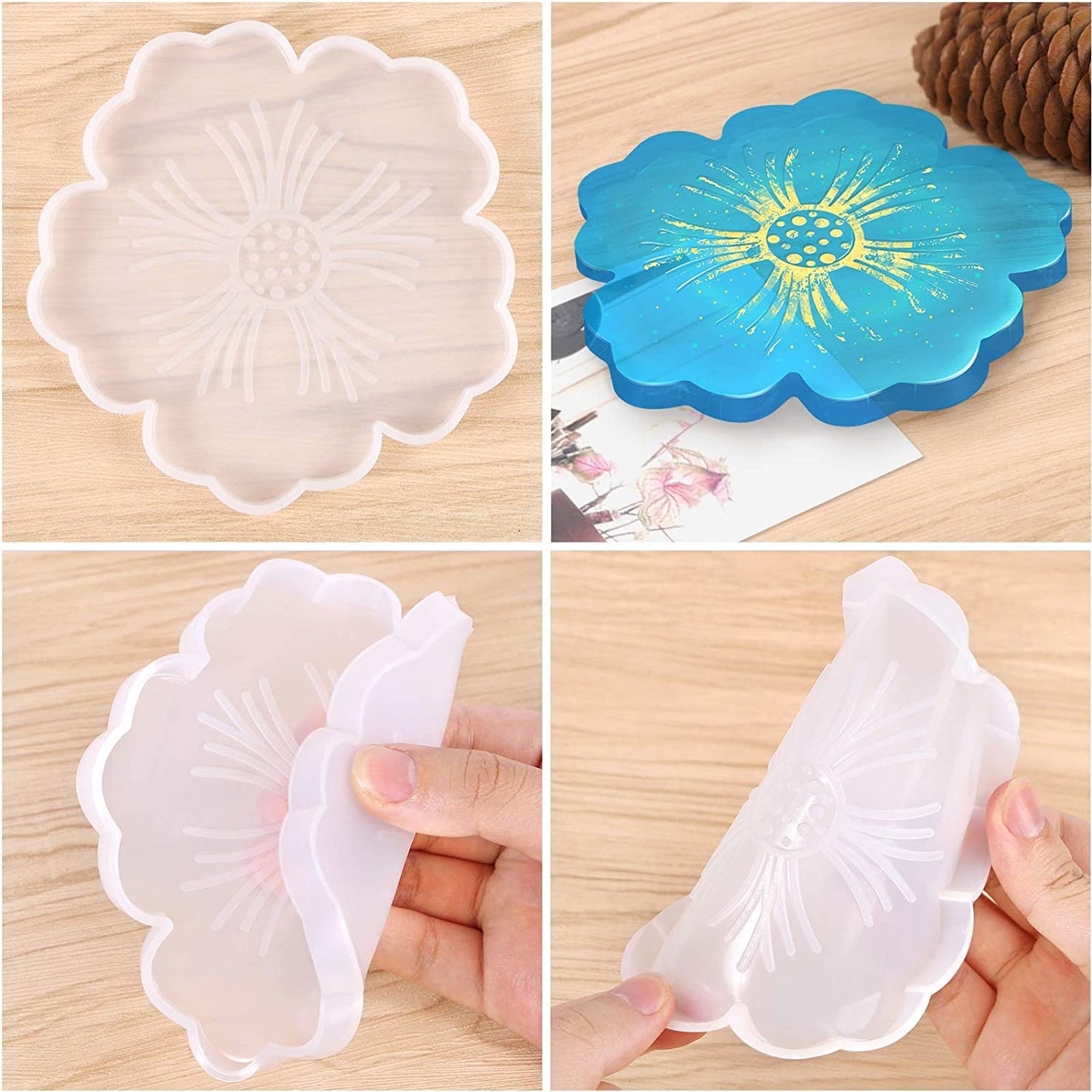 Silicone Mould Flower Coaster 5 inch