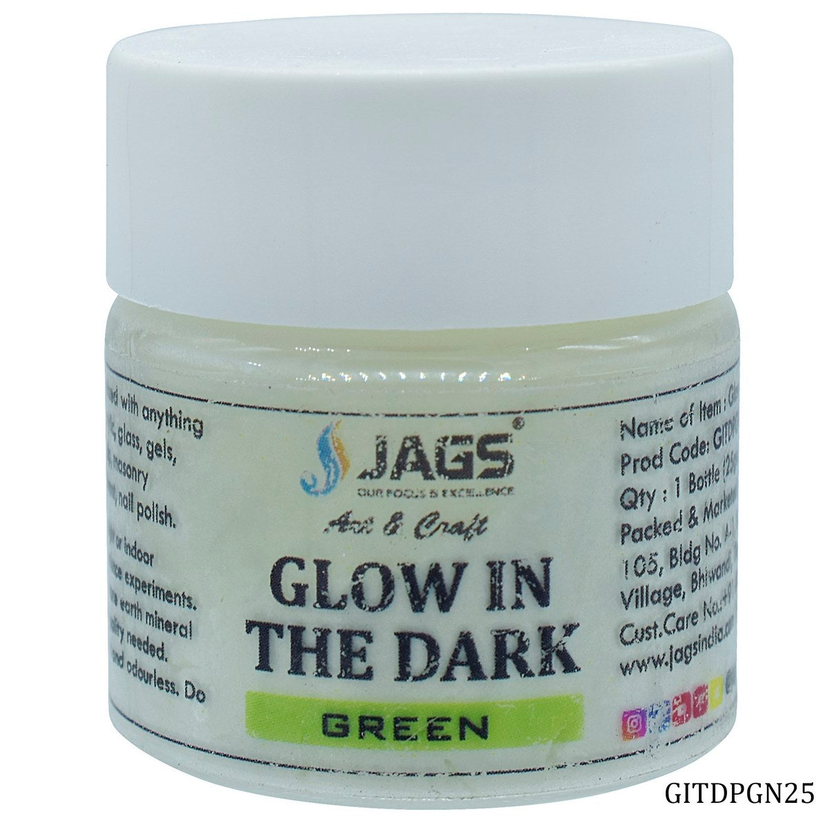 Jags Glow In The Dark Powder - 25 Grams