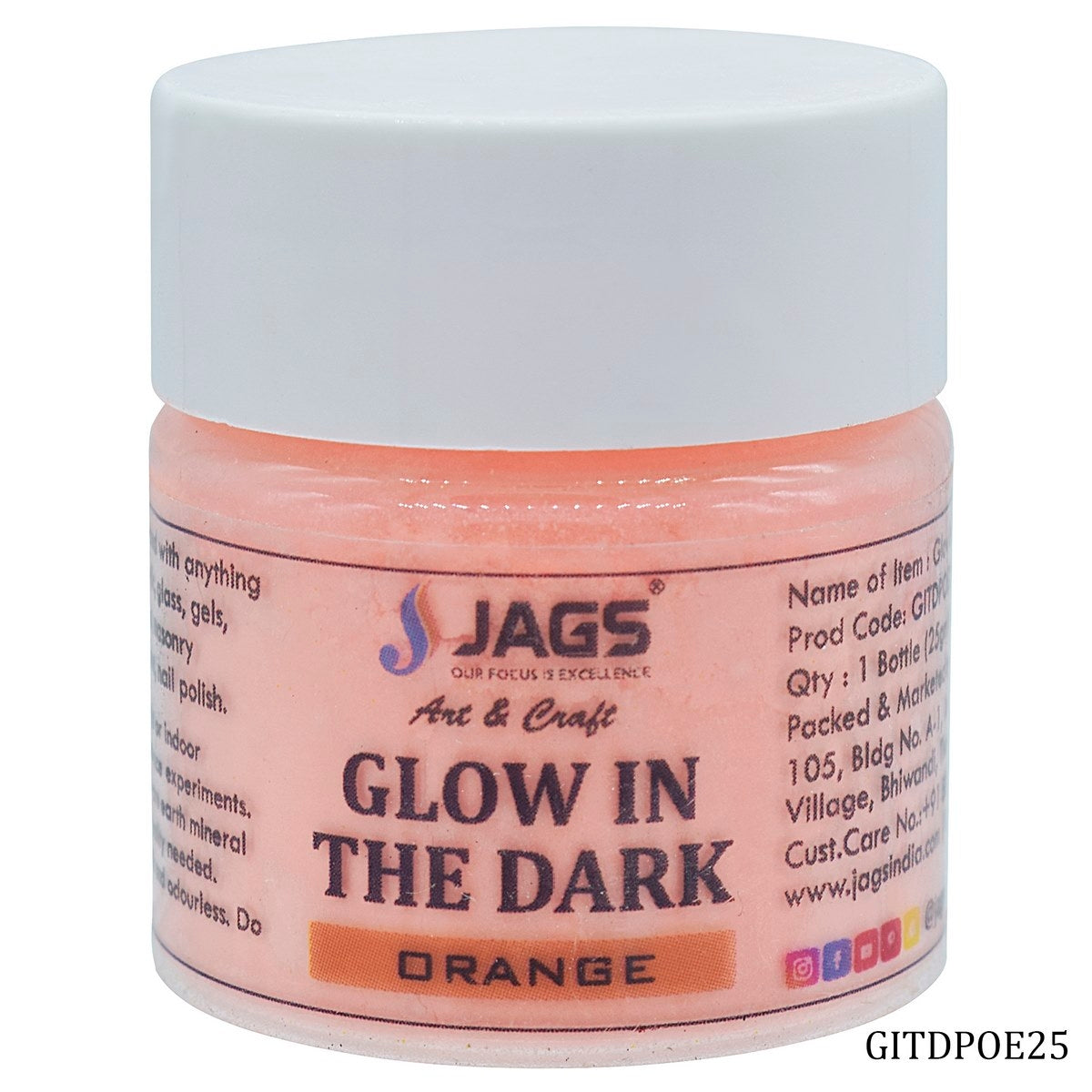 Jags Glow In The Dark Powder - 25 Grams