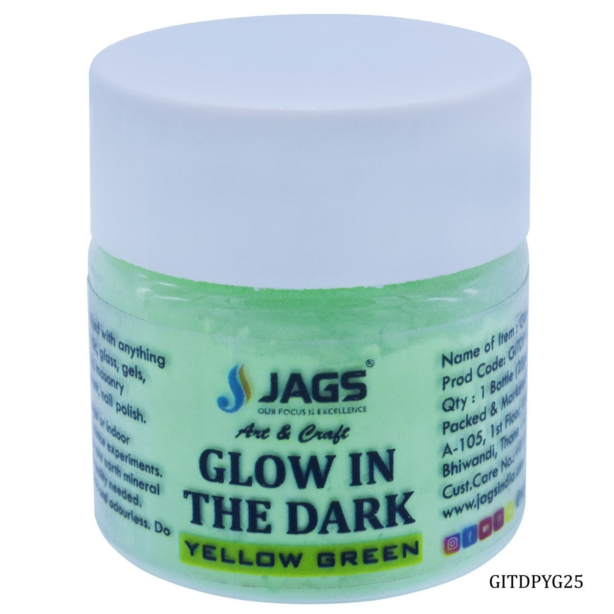 Jags Glow In The Dark Powder - 25 Grams