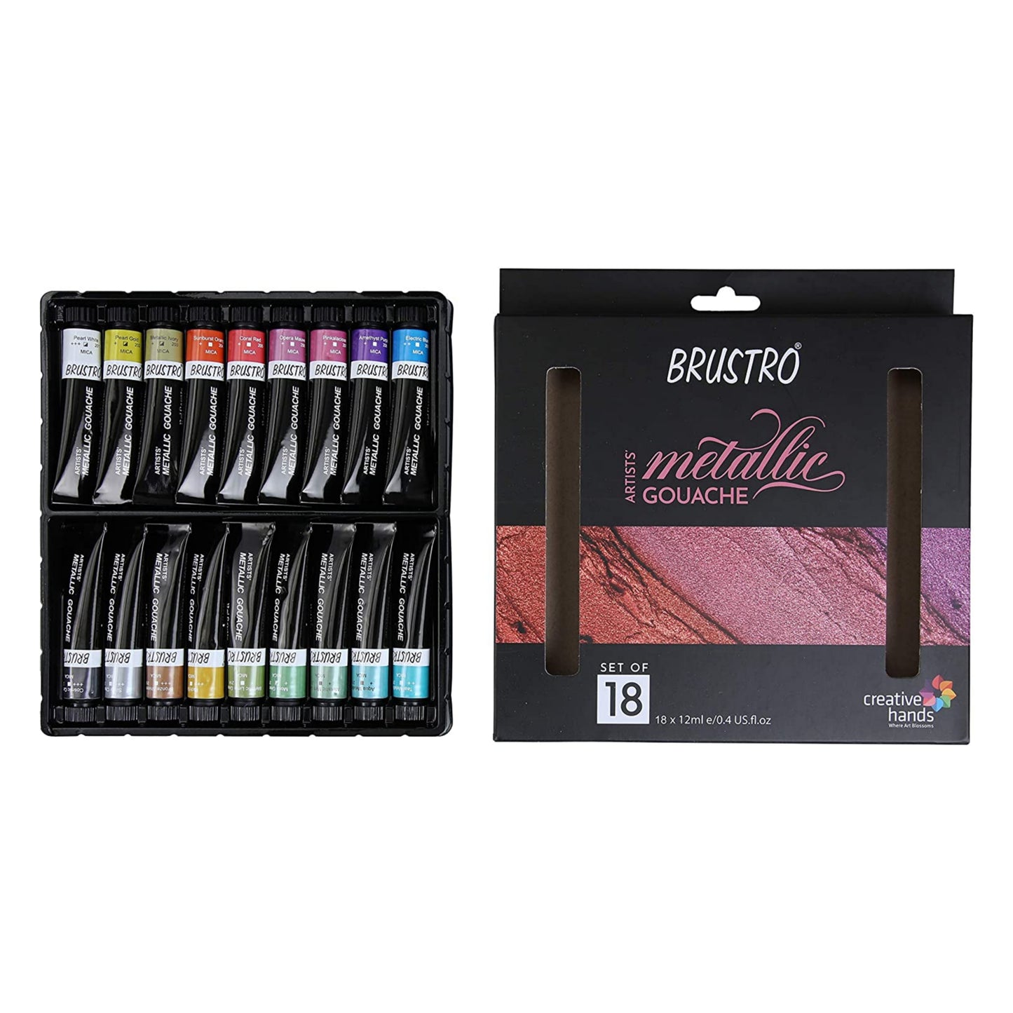 Brustro Artists Metallic Gouache Set of 18 x 12ml