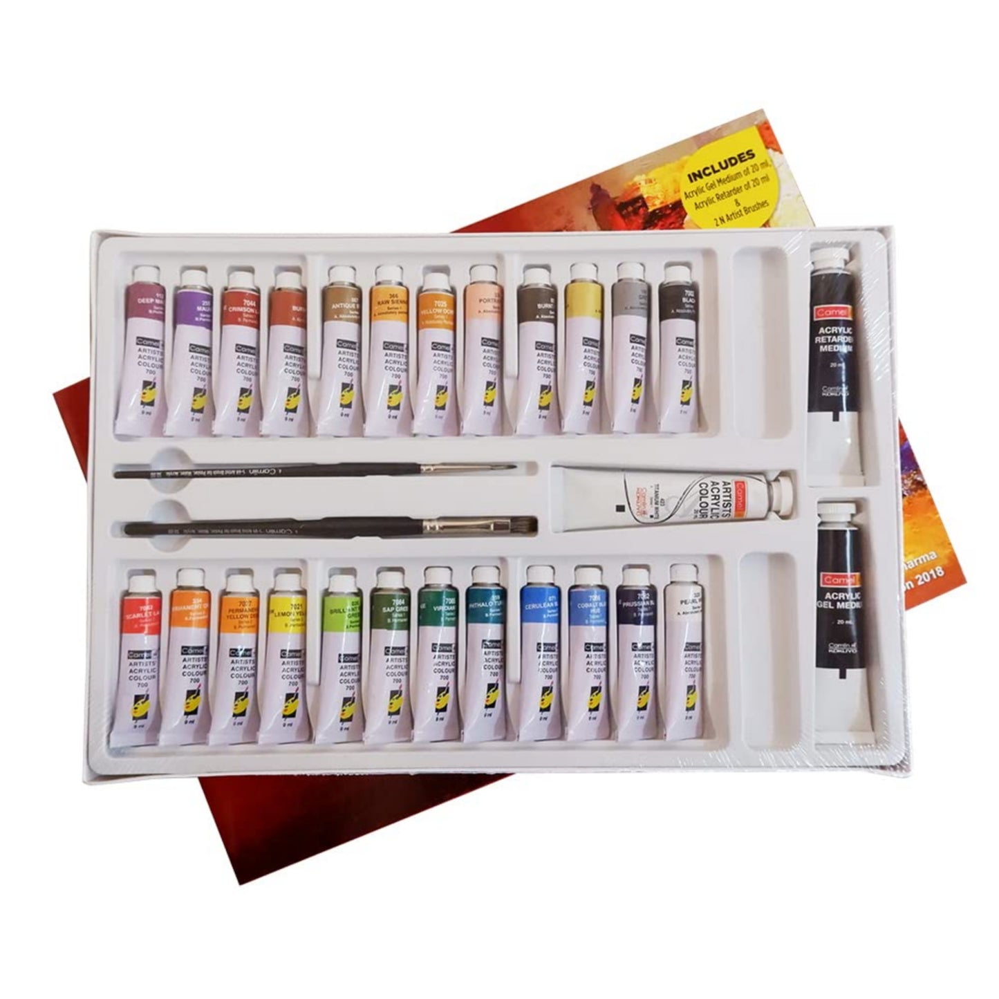 Camel Artist Acrylic Colours 24 Shade X 9ml + 1 Titanium White X 20ml