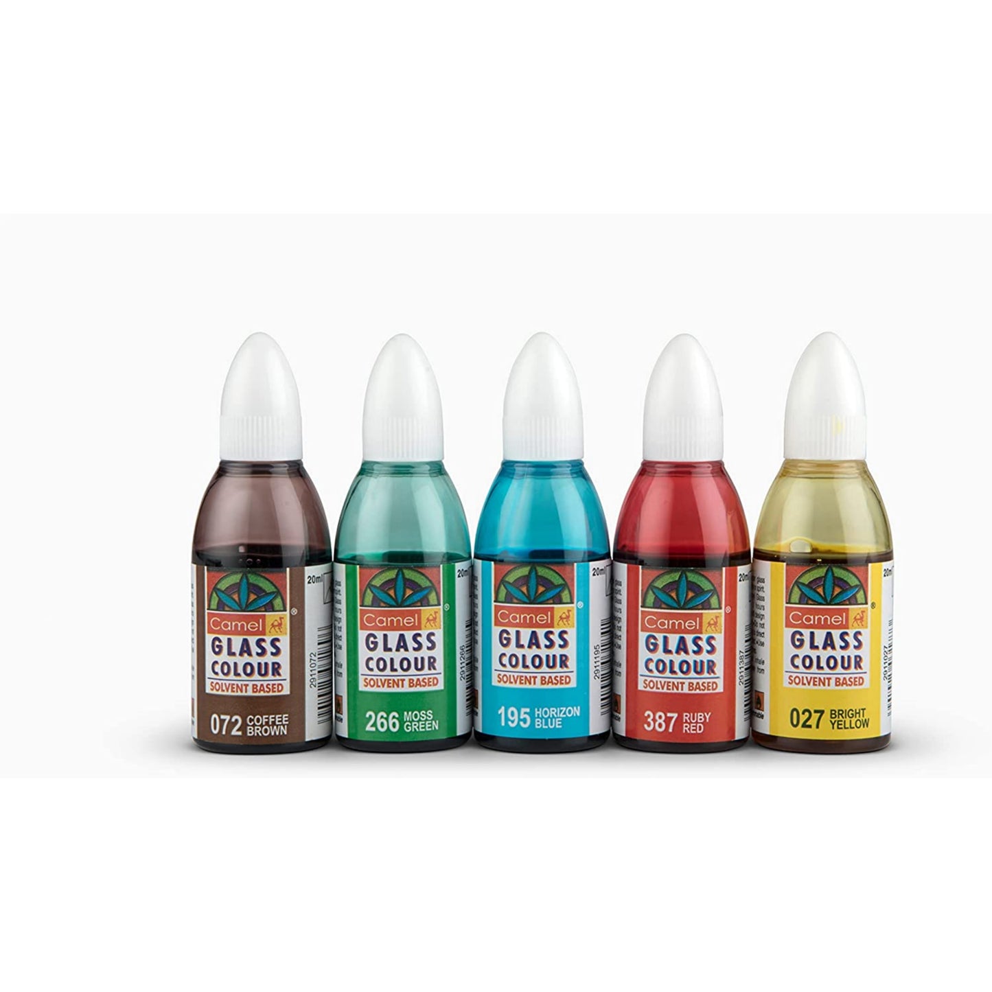 Camel Solvent Based Glass Color - 20ml Each 5 Shades