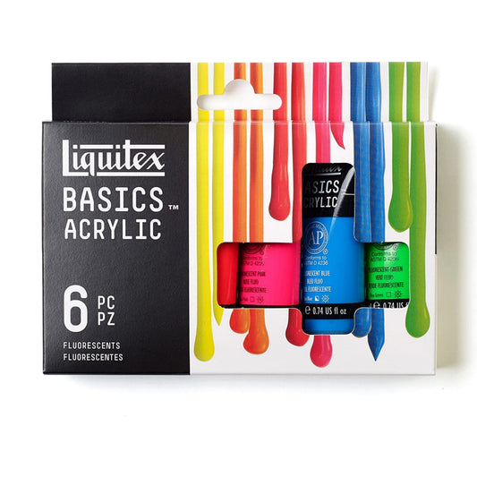 Liquitex BASICS 6 Tube Acrylic Paint Set 22ml - Fluorescent