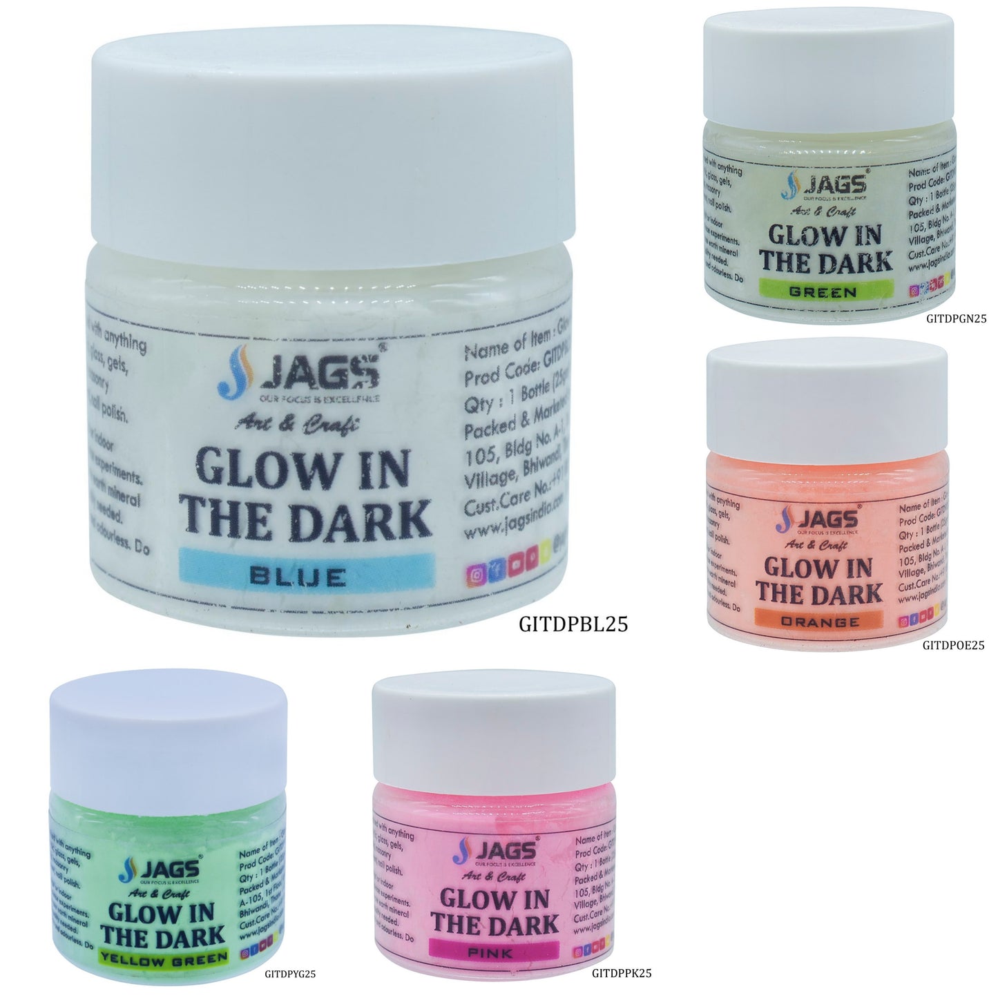 Jags Glow In The Dark Powder - 25 Grams